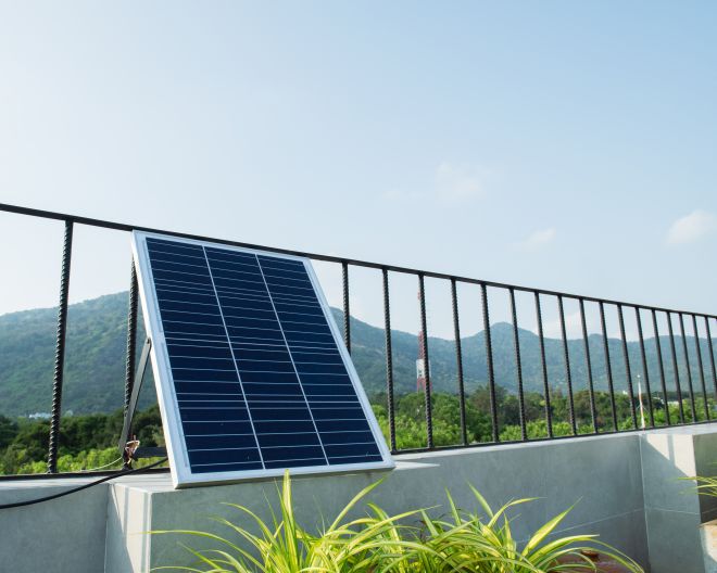 Solarpanel, PV auf Balkon