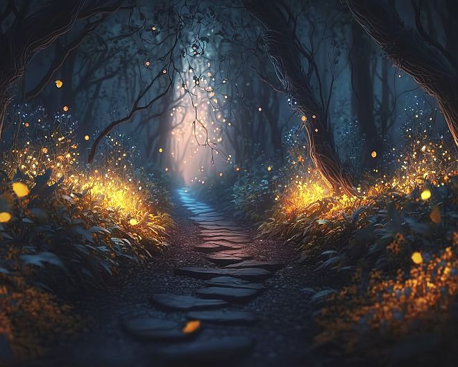 Märchen Wald Licht Wege