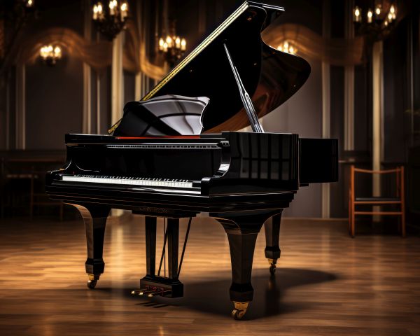 Vintage grand piano in classical palace ballroom Von Photocreo Bednarek klavier Flügel